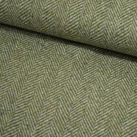 Exclusieve Italiaanse wol visgraat tweed groen