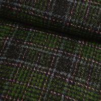 Exclusieve Italiaanse wol mohair  ruit / tweed groen