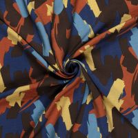 viscose twill abstract print brique