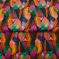 Tricot katoen digitaal print Painted Autumn Leaves 