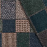 ruit patchwork / tweed visgraat brushed donker groen blauw