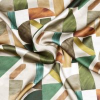 satijn viscose ecovero lenzing  abstract beige groen #A la ville 