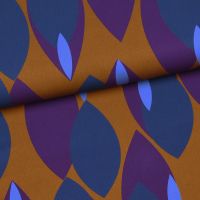 stretch viscose ecovero lenzing  abstract paars brique blauw #A la ville 