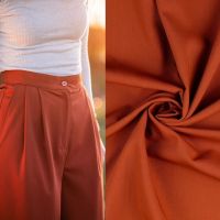 stretch gabardine wol/polyester/viscose brique