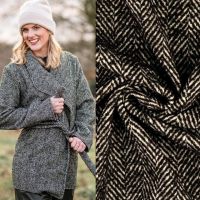 tweed visgraat zwart