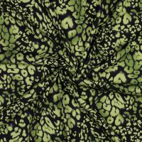 Stretch viscose dieren print lime groen