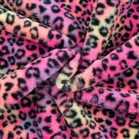 Leopard / panter imitatie bont pink neon