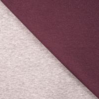 Gebreide double face bordeaux rood grijs