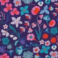 Nerida Hansen Fine poplin digital meadow flower #Nerida Hansen  paars