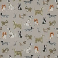 Katoen poplin dogs / hondjes  beige zand