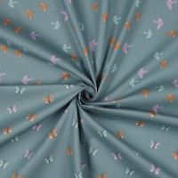 Katoen poplin butterfly donker mint