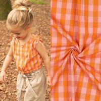 katoen ruit oranje zalm # Poppy meets Pommé editie 24 New Collection