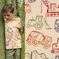 french terry sweater stof work vehicles ecru # Poppy meets Pommé editie 24 New Collection