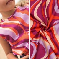 katoen satijnbinding abstract cerise paars # Poppy meets Pommé editie 24 New Collection