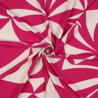 Stretch polyester abstract print fuchsia # Poppy meets Pommé editie 24 New Collection