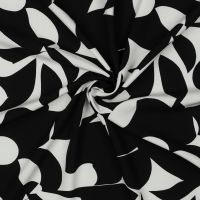 Viscose print abstract zwart wit