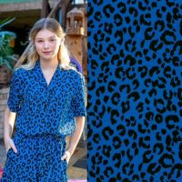 stretch luipaard / leopard print kobalt blauw # My image