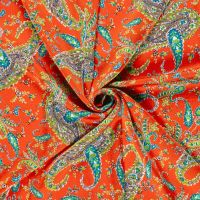 Micro bubble crepe paisley print  rood