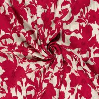 viscose satijn bloemen print granate rood # my image