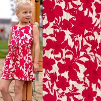 viscose satijn bloemen print granate rood # my image