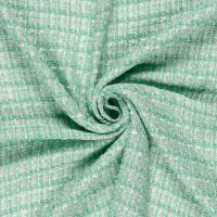 Grof geweven mantelpak stof / boucle  mint