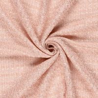 Grof geweven mantelpak stof / boucle  zalm rose