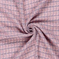 Grof geweven mantelpak stof / boucle  rose blauw