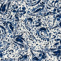 viscose satijn paisley print blauw creme