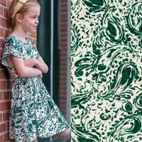 viscose satijn paisley print groen creme # B-trendy