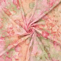 Broderie tie dye met 3D bloemen 