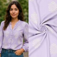 Geborduurde linnen look lila