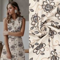 geborduurde linnen viscose bloem lizzy