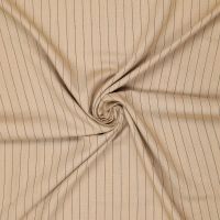 Krijtstreep linnen viscose beige 1.5cm 