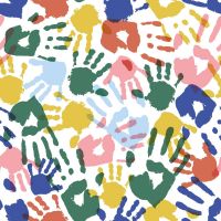 katoen poplin hands multi colors
