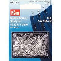 extra fijne Spelden staal 0.50x30mm zilver prym  024.284 (zijde en satijn)