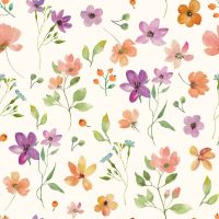 bio mousseline stof digitaal bedrukt bloemen print Gebroken wit B-trendy 25