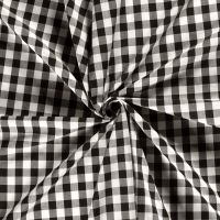 Katoen ruit/ poplin garen geverfd zwart wit 1.4cm