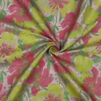 Jacquard bloem pink yellow