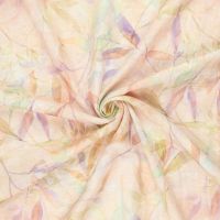 viscose soft met bladeren print poeder tinten