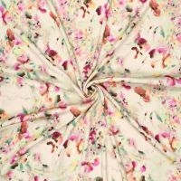  viscose stretch bloemtjes creme multi colors