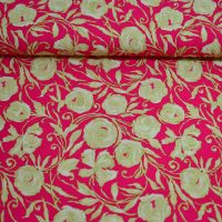 stretch crepe A la ville / bittoun rozen framboos beige rozen print