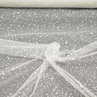 coupon 50x145 Glitter / sparklings irregular  tule  ivory