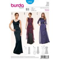 Burda patroon 6866 gala jurk / avondjurk. Maat: 36-48 