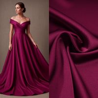 Crepe stretch satijn double face donker cerise