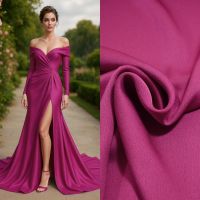 Crepe stretch satijn double face magenta 