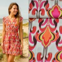 Exclusieve poplin retro print italiaans design