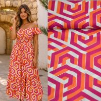 Exclusieve poplin retro print italiaans design