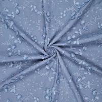 Broderie 3D bloementjes staal blauw  kleur 695