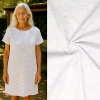 Broderie 3D bloementjes wit