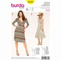 Burda patroon 6759 wikkeljurk. Maat: 36-46 